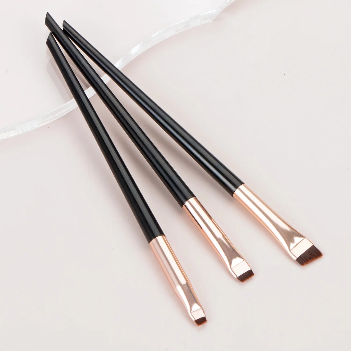 Ultra-thin Edge Eyeliner Brushes 3pcs Set Oblique Head Eyebrow Brush, Outline Eyeliner Brush, Eyeshadow Brush Makeup Tools
