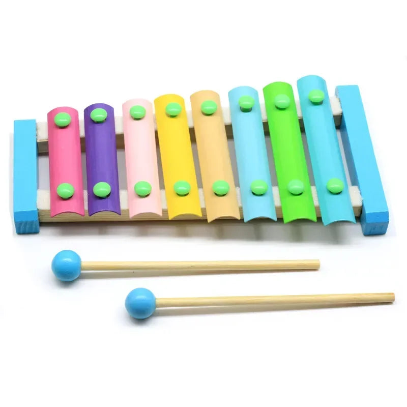 8 Tones Multicolor Wooden Xylophone Musical Instrument Toys For Baby Kids Wood Toy Accessories