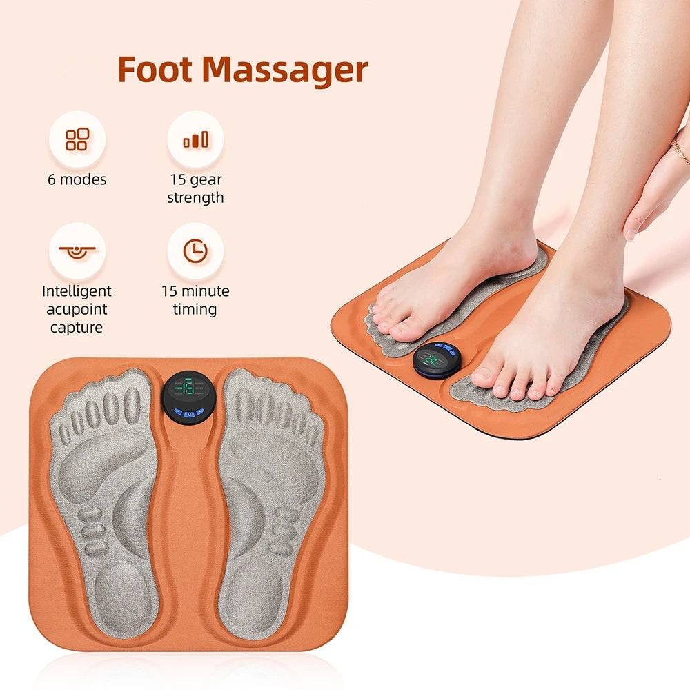 Electric Smart Vibrations 3D Foot Pad Massager Improve Blood Circulation Relax Muscles Slim Legs Rechargeable Foot Care Device