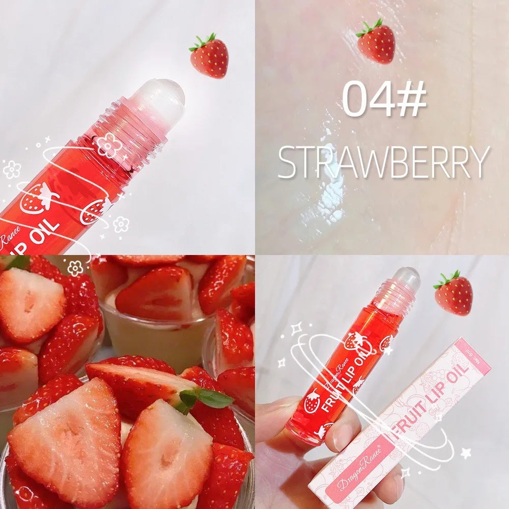 Moisturizing and Hydrating Lip Gloss, Roll-On Nourishing Lip Balm Liquid for Smooth and Soft Lips, Long-Lasting Shine