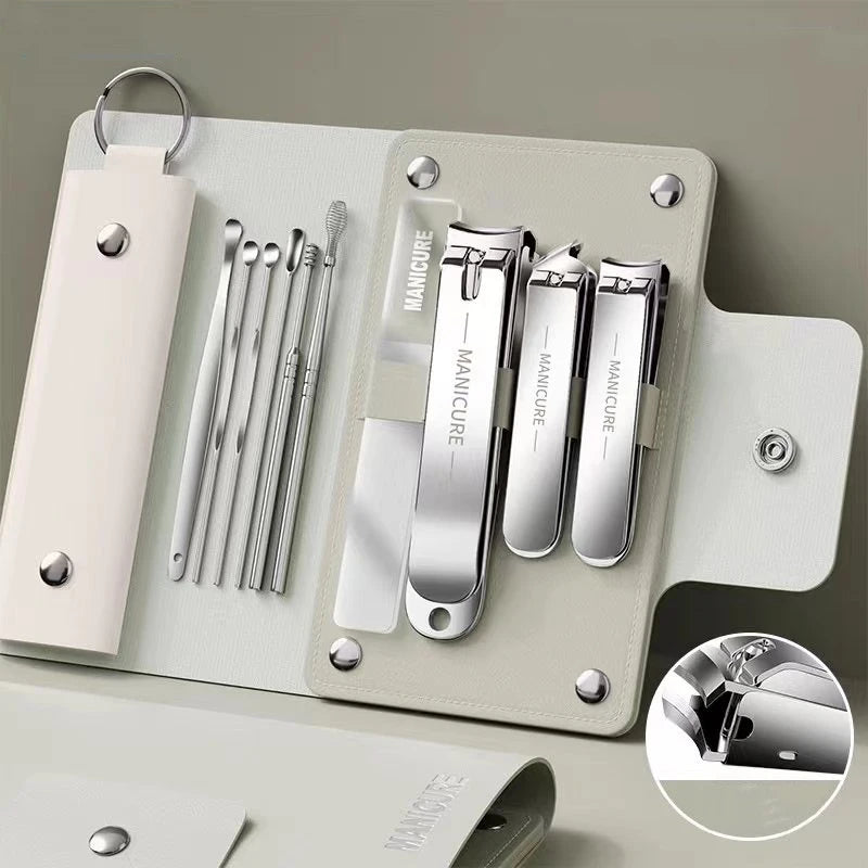 Portable Multifunctional Manicure Pedicure Tool Kits Stainless Steel Nail Clipper Pick Eyebrow Scissors File Set Personal Care Set