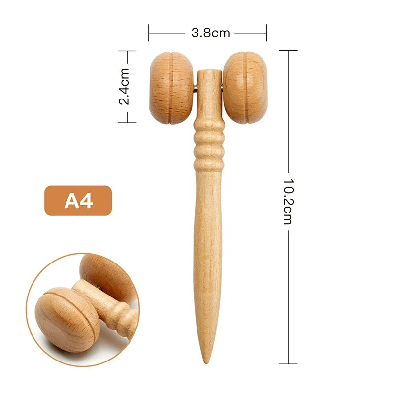 Wooden Facial Relaxation Lifting Massage Rollers Kit Facial Maderotherapy Gua Sha Wood Therapy Wrinkle Remover Skin Care Tools