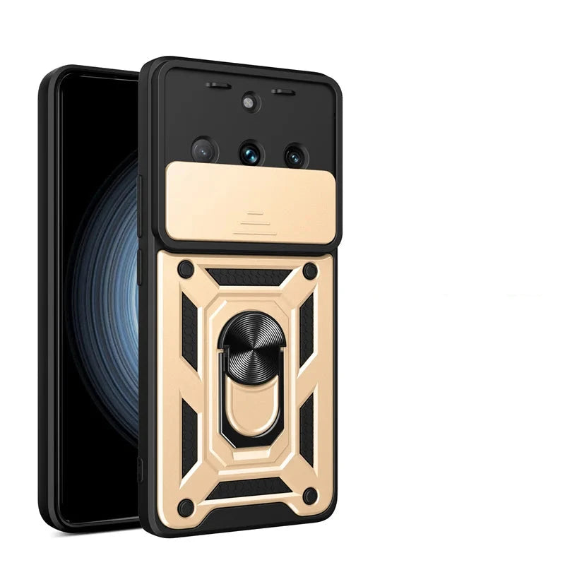 Durable Shockproof Phone Case for Realme 11 Pro Plus 5G Camera Protection Magnetic Ring Holder Back Cover