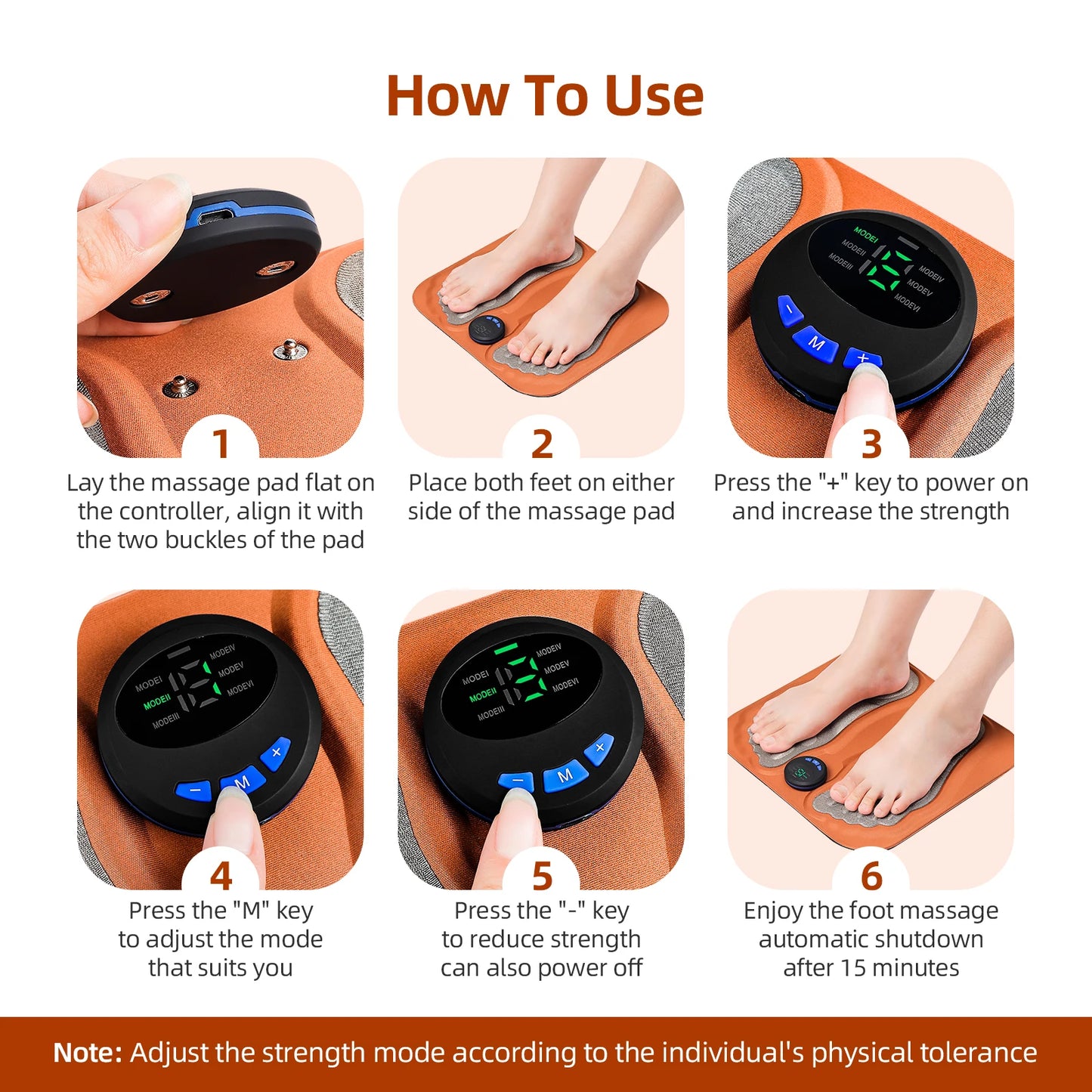 Electric Smart Vibrations 3D Foot Pad Massager Improve Blood Circulation Relax Muscles Slim Legs Rechargeable Foot Care Device