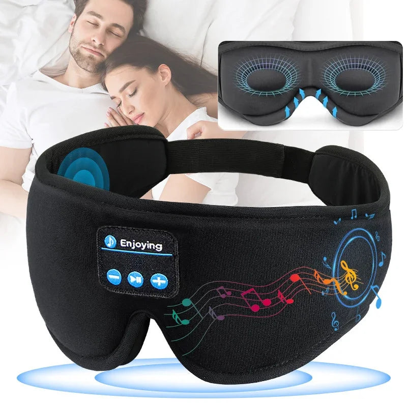Bluetooth 3D Sleeping Aid Eye Mask with Built-in HD Speakers Play Music Podcasts and Soothing Sounds