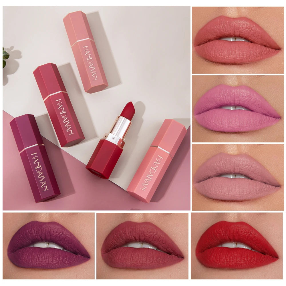 Gorgeous Matte Velvet Finish Lipstick, Non-Fading, Non-Stick Cup Long-Lasting, Smooth Matte Lip Color Waterproof Smudge-proof