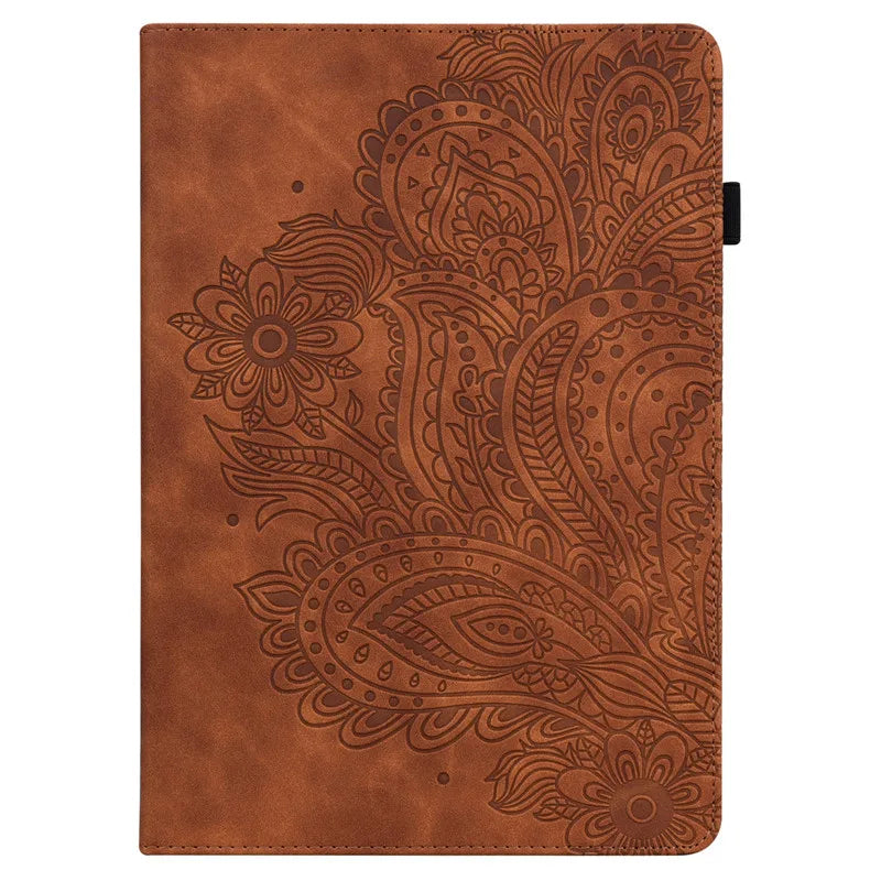 Luxury Leather Case for Google Pixel Tablet 11 inch Unique Design Business Casual Flower Deer Wallet Stand Cover