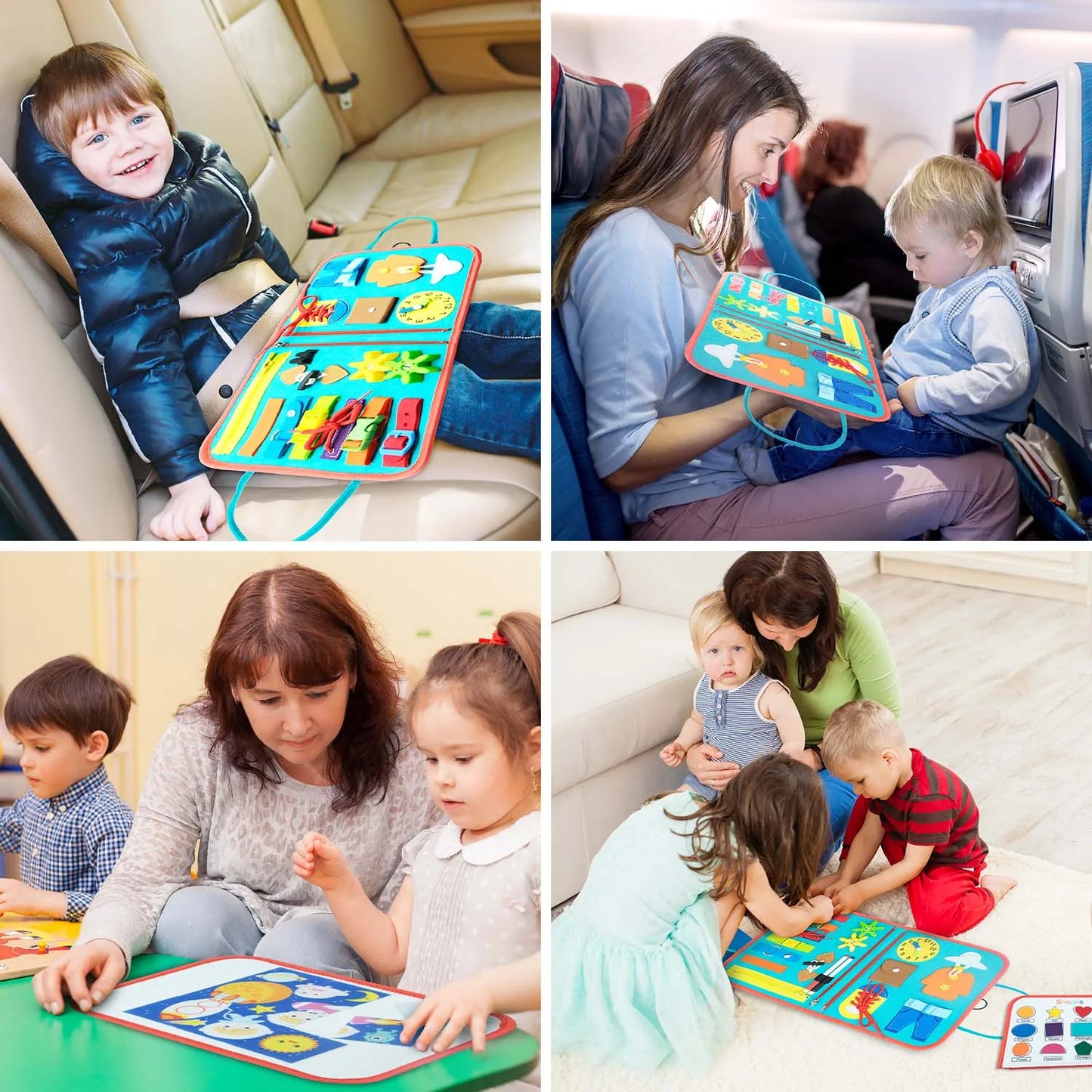 7 in 1 Easy Carry Portable Busy Educational Board for Kids and Toddlers Montessori Early Education Sensory Toys