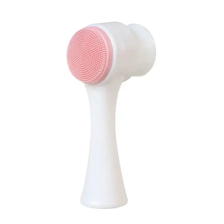 Soft Bristles Exfoliator Double Sided Silicone and Fiber Face Body Washing Brush Facial Cleansing Manual Massage Scrubber