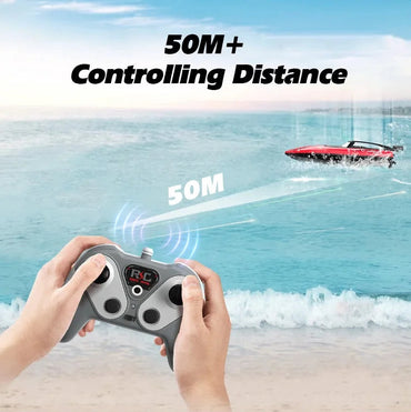 Exciting RC Speed Boat Remote Control Electric Toy 2.4G Remote Control Double Propeller Fast Boat for Pools and Lakes