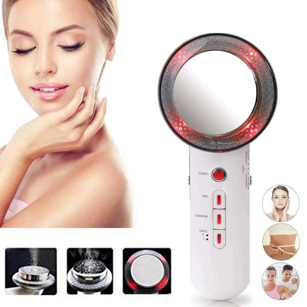 Ultrasonic 3 In 1 Infrared EMS Cavitation Facial Lifting and Body Slimming Weight Loss Massager Galvanic Lipo Fat Burner Machine
