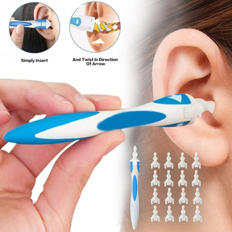 Spiral Silicone Ear Wax Remover Cleaner Set Personal Soft Cleaning Beauty Health Care Scoop Tools
