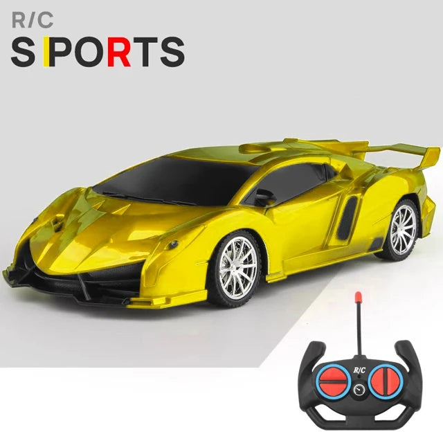 RC Racing Car with LED Lights 2.4G Radio Remote Control 1/18 Scale Sports Cars For Children Racing Drive Vehicle Drift Boys Girls Toys