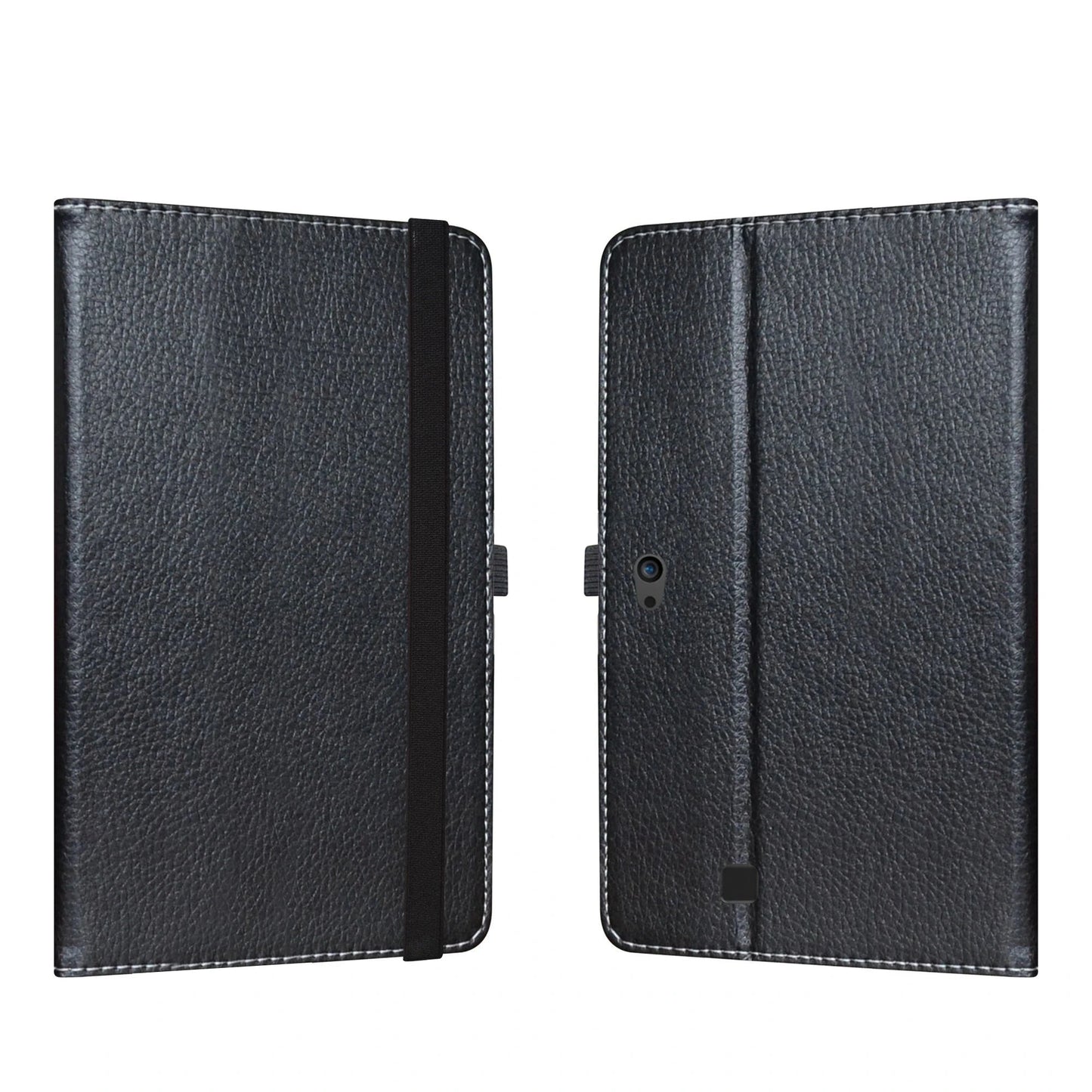 Deluxe Leather Folio Case with Elastic Closure for Dell Latitude 5285 12.3" Tablet Folding Stand Protective Cover