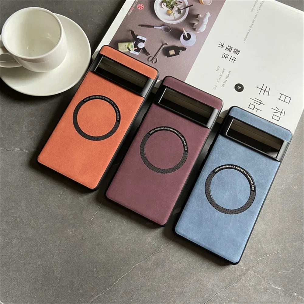 Shockproof Luxury Soft Leather Case For Google Pixel 9 7 8 Pro 6 XL 8A 7A 6A Magnetic Wireless Charging Magsafe Skin Feel Cover