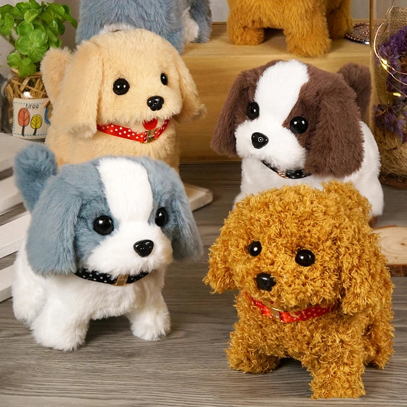 Interactive Electronic Walking and Barking Plush Puppy Dog Toy with Remote Control Leash for Kids Children Toddlers