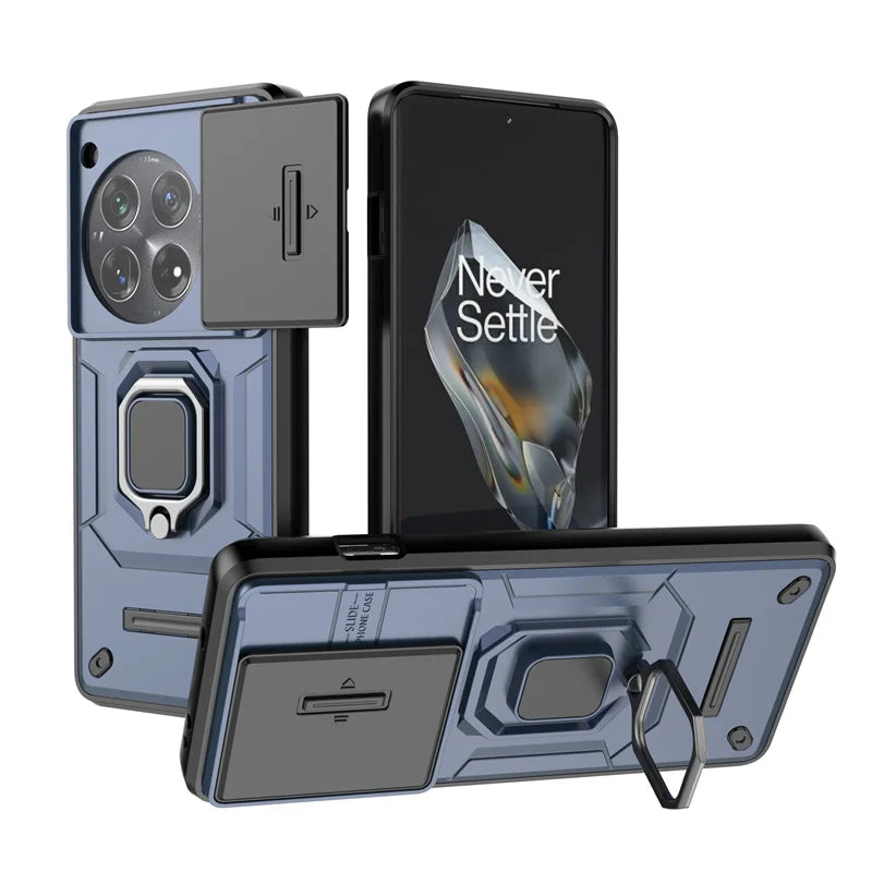 Durable Shockproof Phone Case for OnePlus 12 12R 11 11R ACE 2 3 Nord CE3 Lite Camera Protection Ring Holder Back Cover