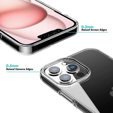 Full Body Clear Phone Case Cover for Apple iPhone 16 15 14 13 12 11 Pro Max Mini Plus 360° Protection Hybrid Hard Cover Silicone Soft Slim Shell