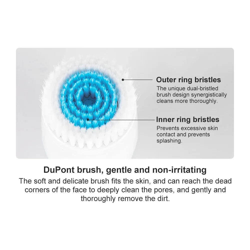 Ultrasonic 3 In 1 Electric Facial Cleansing Brush Face Massager Rotating Deep Cleaning Tool