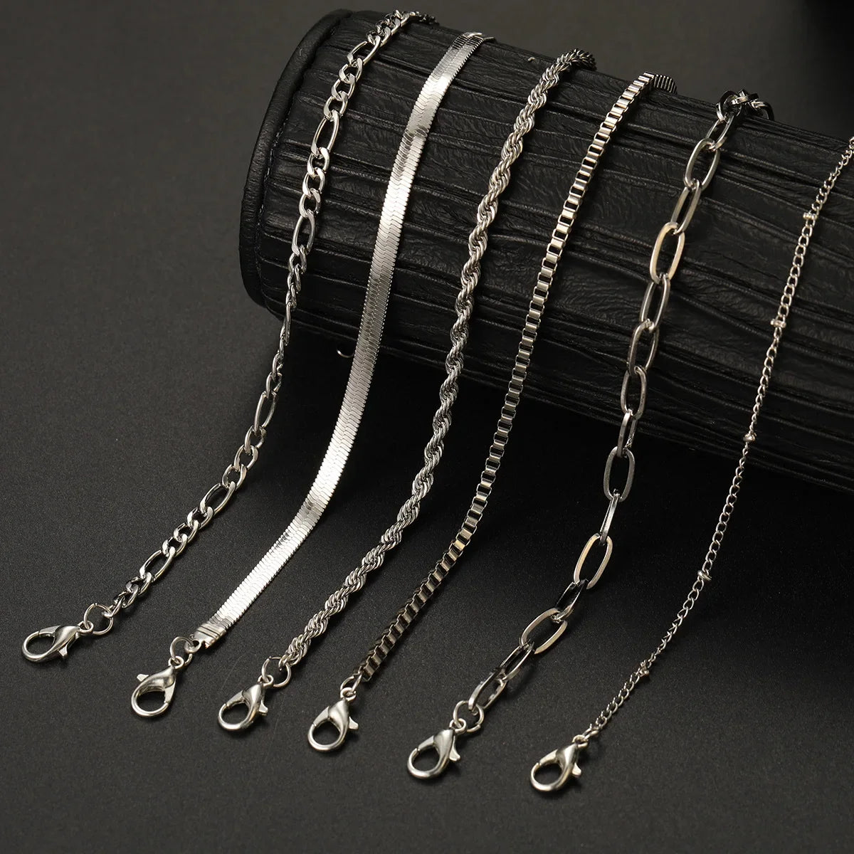 6pcs Boho Retro Thick Twist Cuban Chain Bracelets Set Multi Layer Silver Gold Color for Women Fashion Trendy Quality Jewelry Accessories