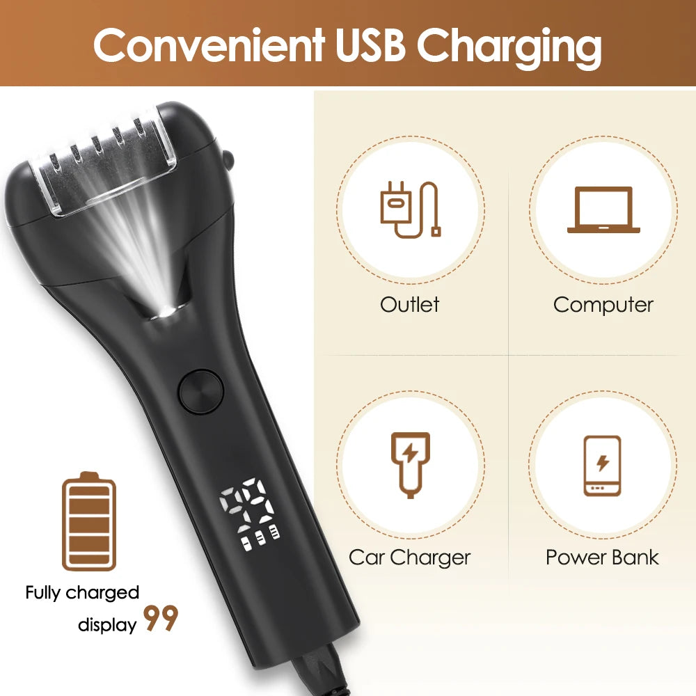 Professional 3-Speed Electric Pedicure Grinding Exfoliator for Heel Callus Foot Dead Skin Scab Remover Feet Repair Care Sander Tool