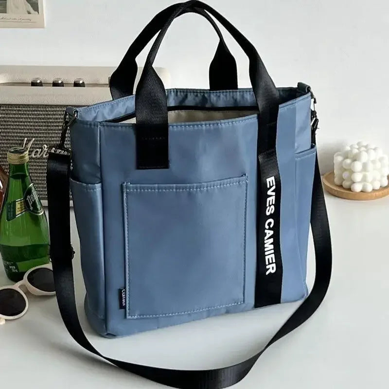 Fashion Modern Nylon Waterproof Canvas Tote Shoulder Handbag for Women Large Capacity Messenger Bags