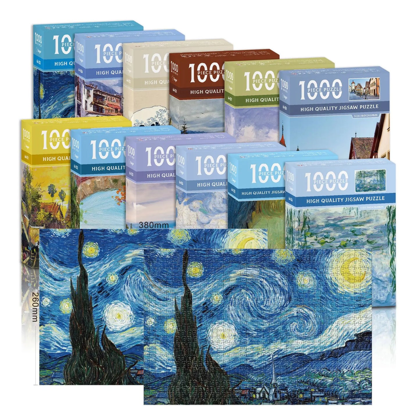 Mini Jigsaw Puzzle The Starry Night 1000 Pieces for Adults Van Gogh Environmentally Friendly Puzzle Gift Toy