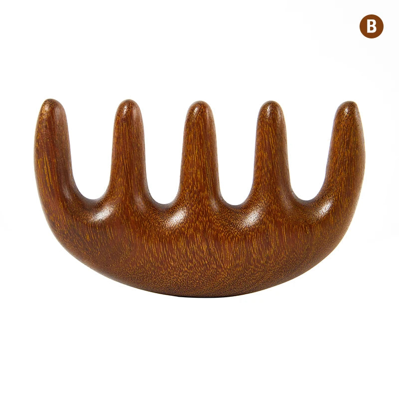 Natural Wood Therapy Massage Comb Head Face Scalp Gua Sha Massager Facial Sandalwood Wide Tooth Guasha Scraping Body Massage