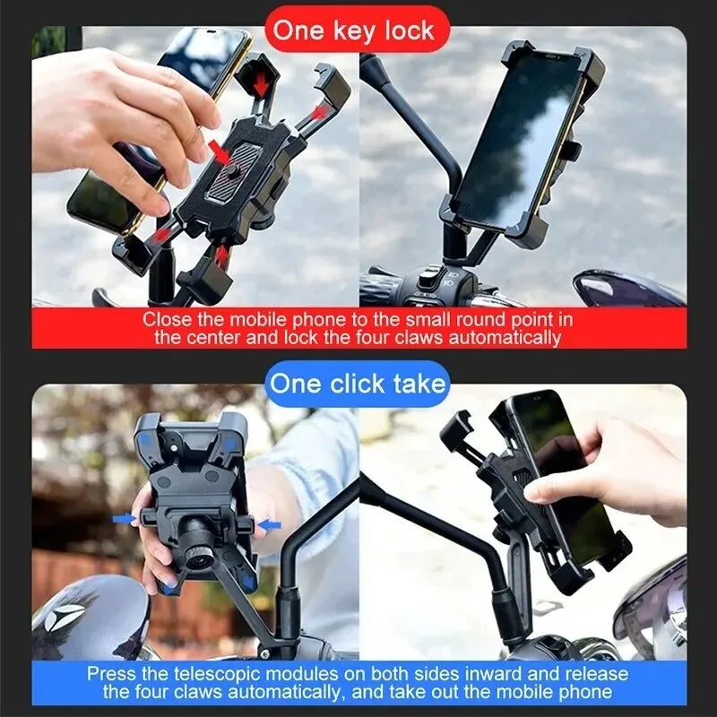 Bicycle Motorcycle Phone Holder Stand Bracket for Apple iPhone Universal 360° Rotatable Non-slip Riding Cycling Secure Holder