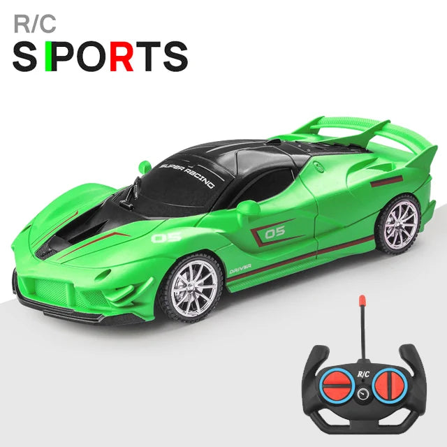 RC Racing Car with LED Lights 2.4G Radio Remote Control 1/18 Scale Sports Cars For Children Racing Drive Vehicle Drift Boys Girls Toys