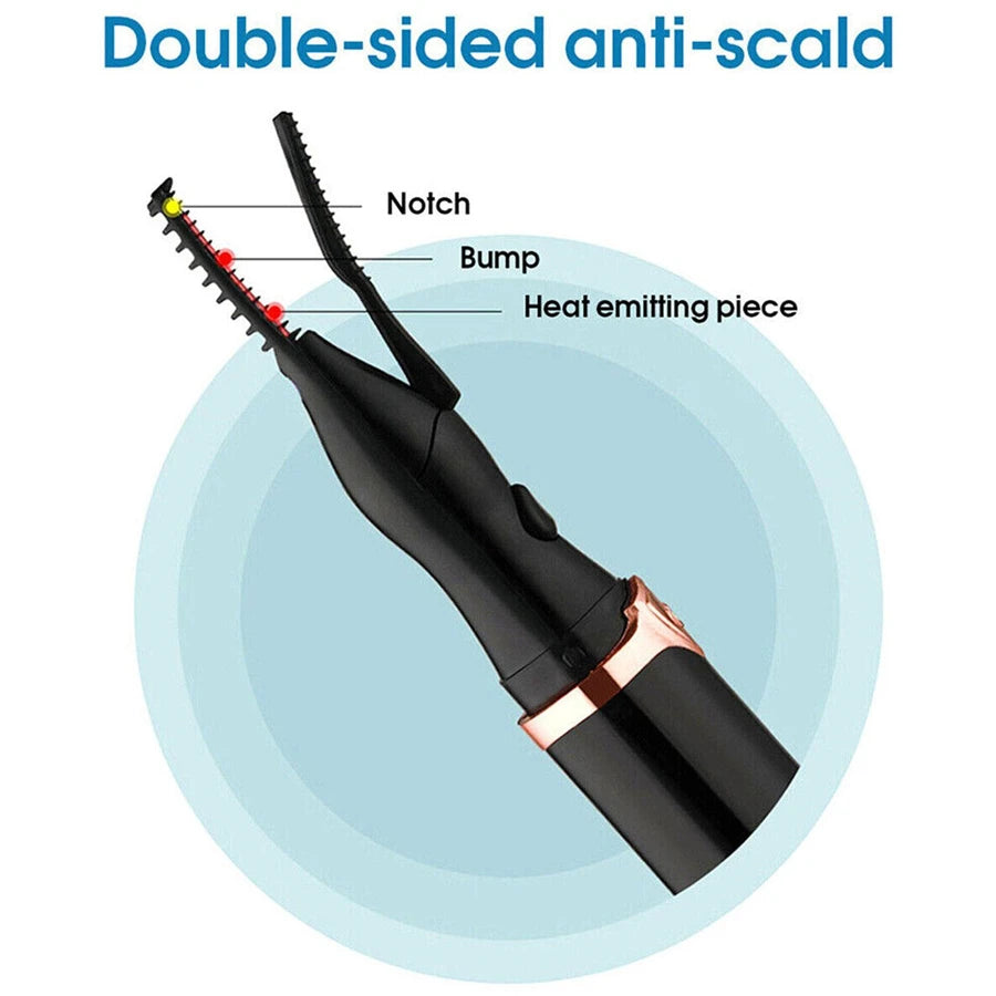 Electronic USB Portable 3 Temperature Mode Heated Eyelashes Curling Tool Comb Natural Fake Eye Lash Curler Beauty Care Tool