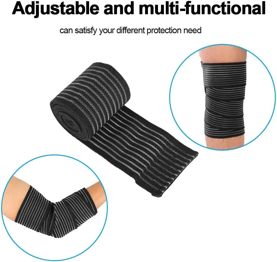 Extra Long Elastic Knee Wrap Strap Compression Bandage Brace Support for Legs, Stabilizing Ligaments, Squats, Basketball, and Running 1pcs