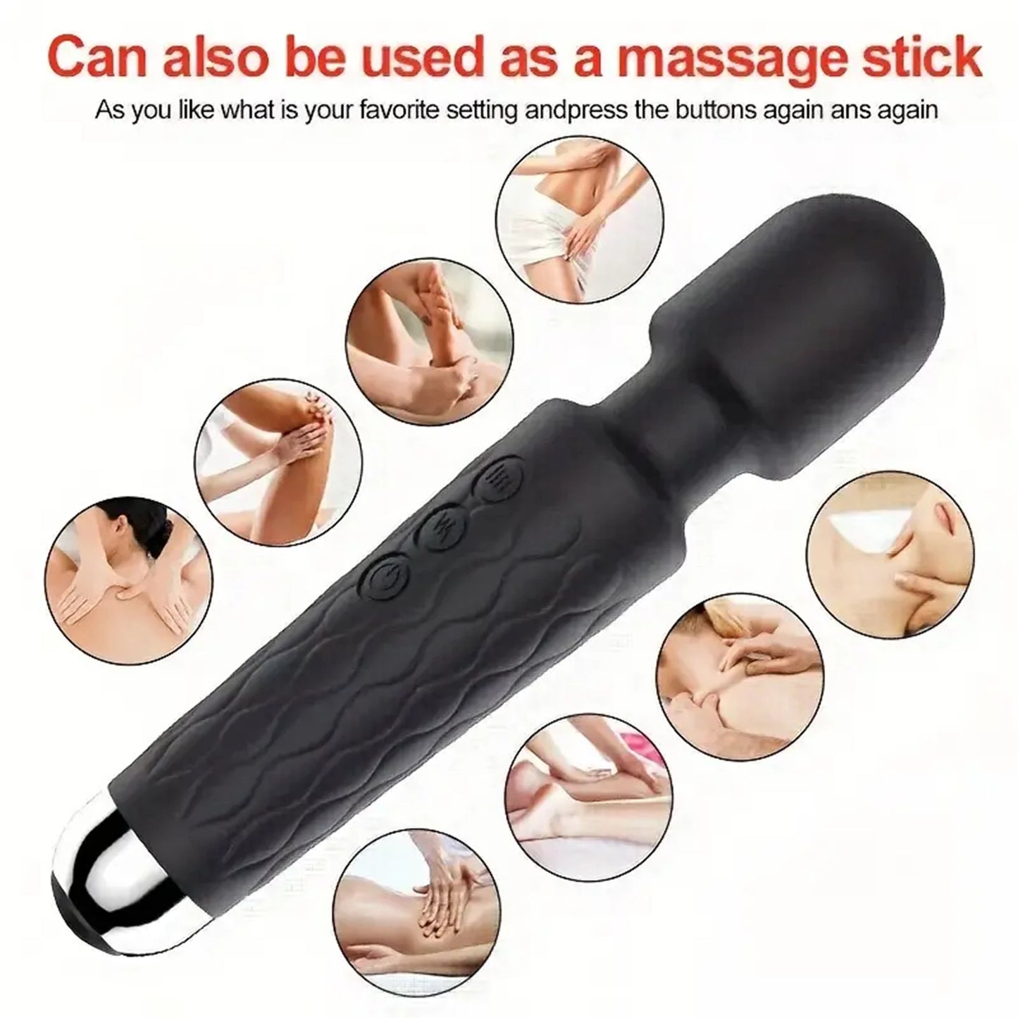 Portable Electric Muscle Stimulator Massage Stick for Back Neck Legs and Waist Relieve Fatigue and Muscle Strains
