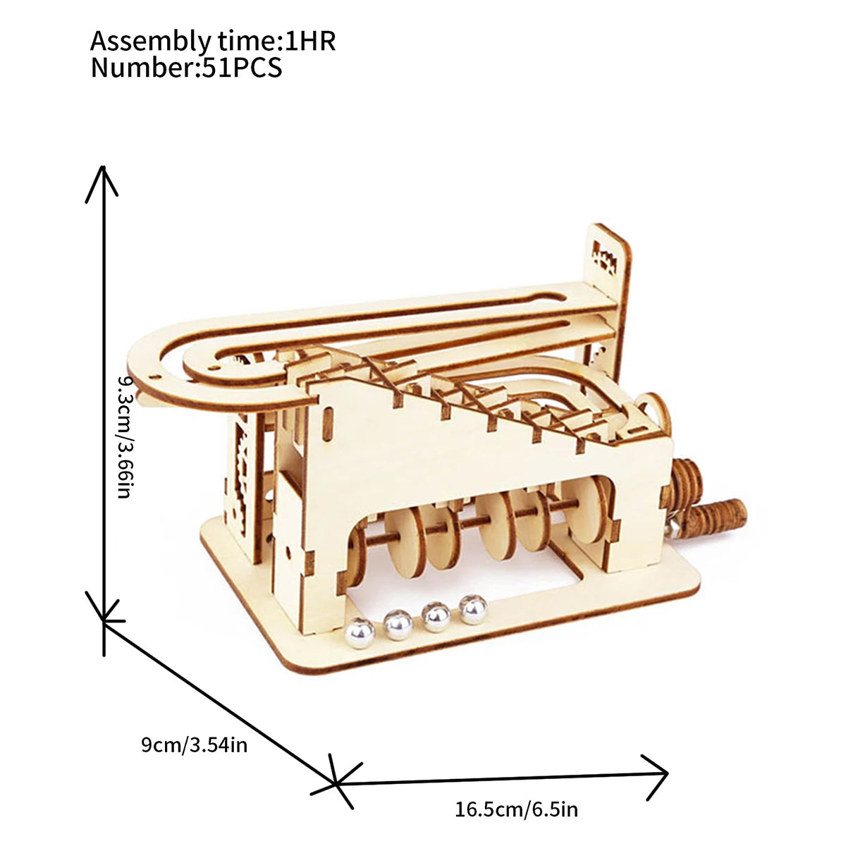 Adventure Spiral Marble Run 3D Wooden Puzzles for Adults and Teens DIY Model Building Kits with Mechanical Puzzles
