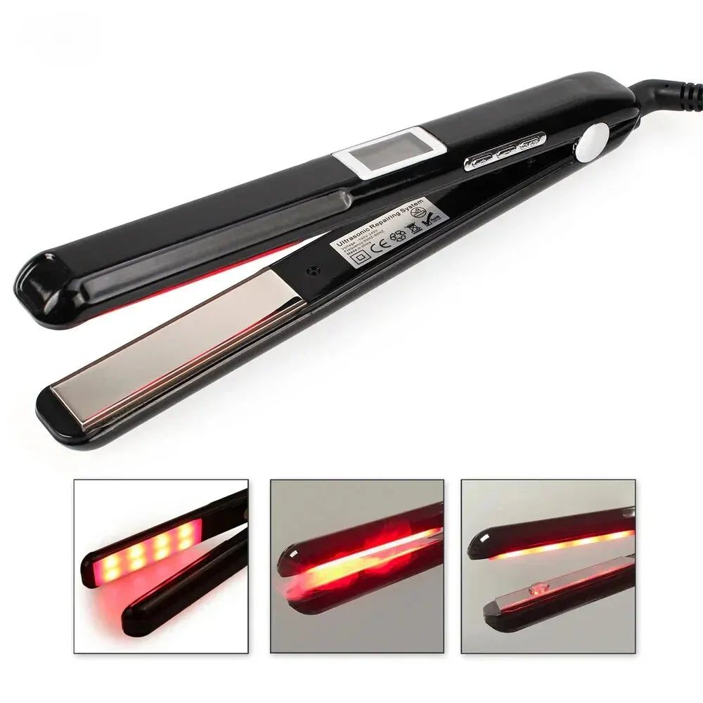 Ultrasonic Infrared Cold Hair Care Flat Iron for Frizzy Hair Keratin Treatment Recovers Damaged Hair