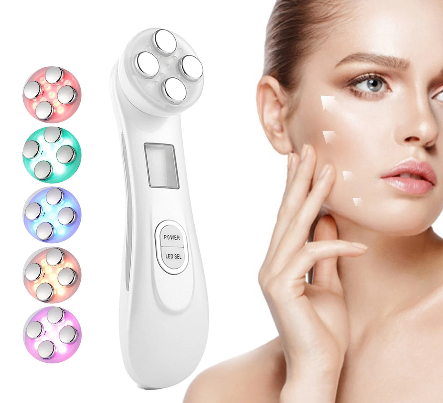 Anti-Wrinkle 5-IN-1 RF Radio Frequency Skin Lifting Tighten Face Massager Electroporation LED Photon Beauty Skin Care Device