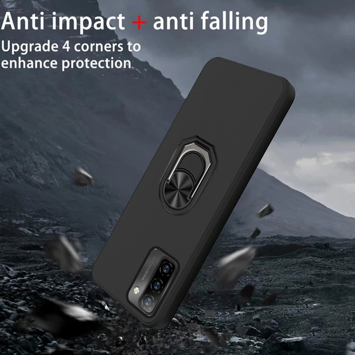 Ergonomic Soft TPU Silicone Phone Case for Lenovo Moto ThinkPhone 5G Shockproof Magnetic Cover with Ring Holder