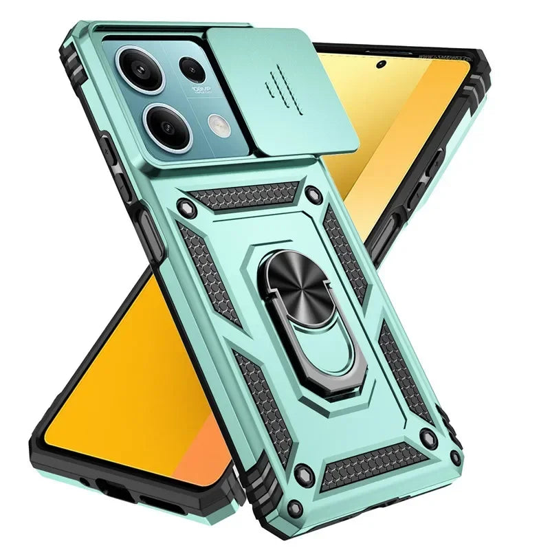 Durable Shockproof Phone Case for Xiaomi Redmi Note 13 Pro Plus Note 13 13C 12 12S 12C Camera Protection Ring Holder Back Cover