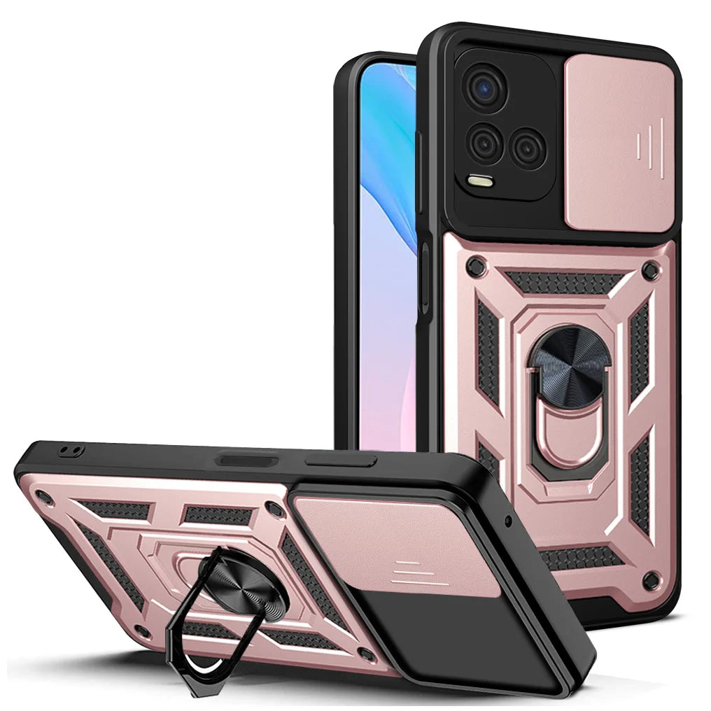 Durable Shockproof Phone Case for VIVO Y93 Y91 Y76 Y53 Y51 Y33S Y33 Y31 Y15S Camera Protection Magnetic Ring Holder Back Cover