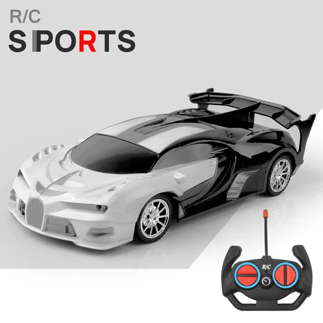 RC Racing Car with LED Lights 2.4G Radio Remote Control 1/18 Scale Sports Cars For Children Racing Drive Vehicle Drift Boys Girls Toys