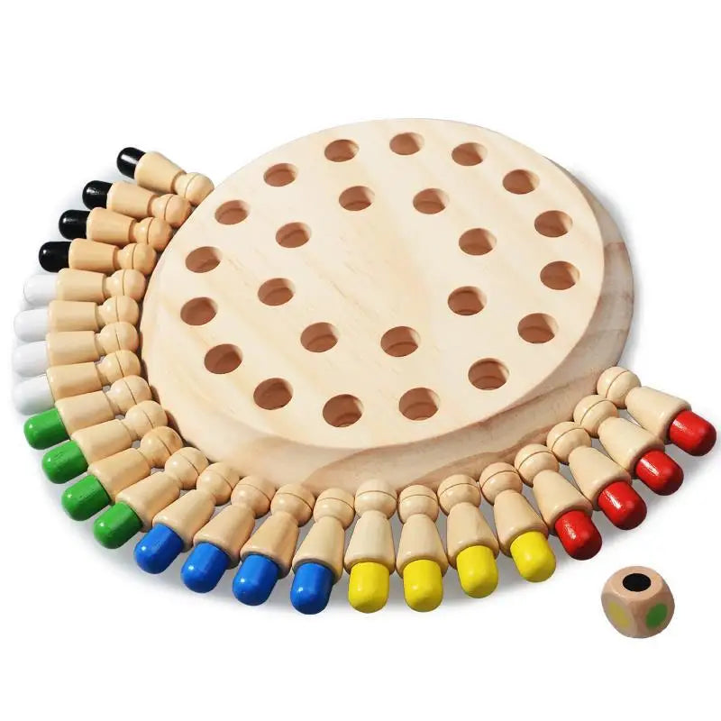 Wood Memory Match Stick Board Game for Boys and Girls Logic Brain Tease Toys Early Education Montessori Color Recognition