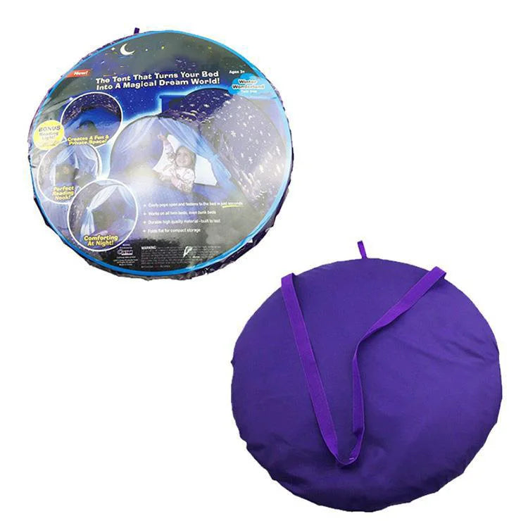 Foldable Dream Tent for Kids Children's Bed with Storage Pocket Kids Tent on Bed Mosquito Net Tent