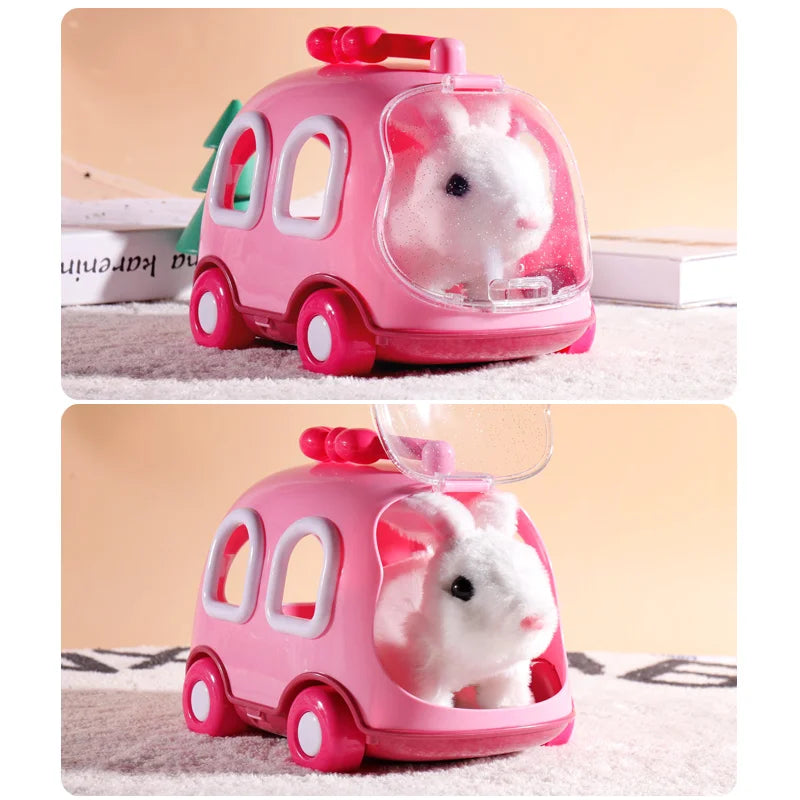 Plush Cute Electronic Pet Rabbit With Sound Animal DIY Change Clothes Game Walking Moving Pet Toys for Kids Children
