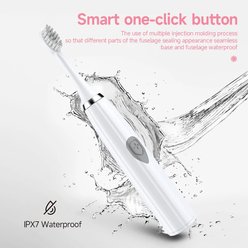 Soft Bristle Electric Sonic Toothbrush for Adults Soft DuPont Bristles Portable Endurance Battery IPX6 Waterproof Intelligent Effective Oral Care