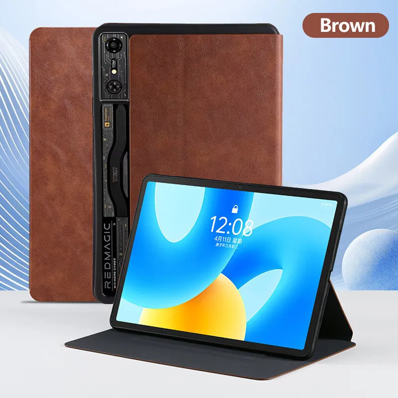Stylish Leather Stand Case for ZTE nubia RedMagic Gaming Tablet Pro and RedMagic Nova 10.9" Flip Protective Cover