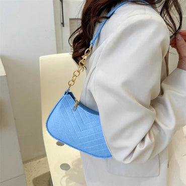 Fashion Mini Felt Saddle Shoulder Handbag Purse for Women Beautiful Crescent Crossbody Messenger Bags