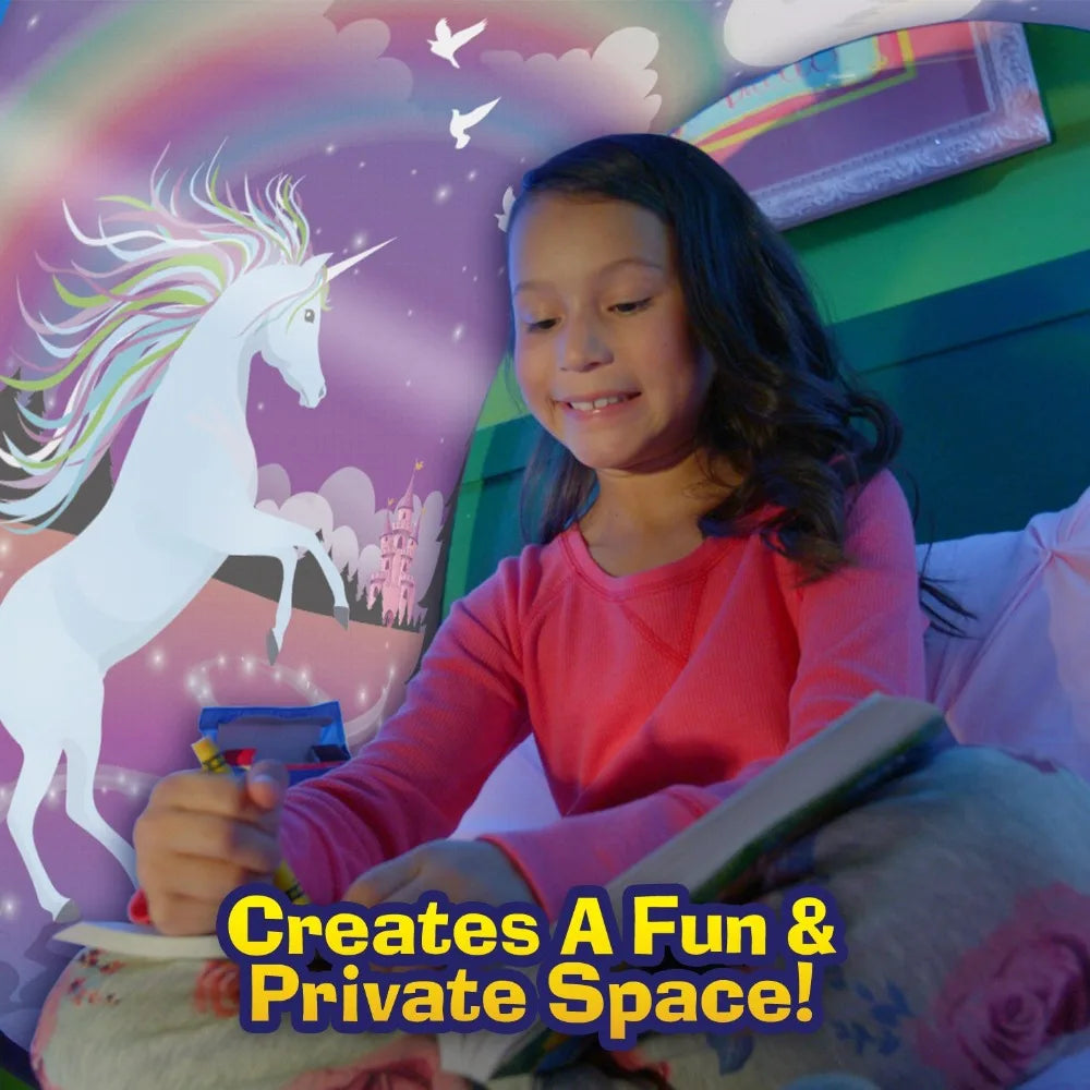 Foldable Dream Tent for Kids Children's Bed with Storage Pocket Kids Tent on Bed Mosquito Net Tent
