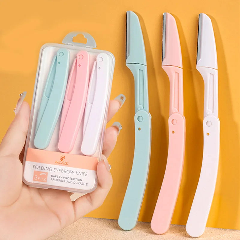 Anti-Scratch Safe Folding Ladies Face Shaver Eyebrow Trimmer Blade Razor Women's Makeup Tools