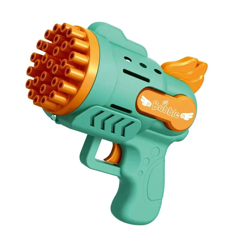 Light Up Bubble Gun 29-Hole Gatling Bubble Making Blaster Toy for Boys & Girls Great Entertainment Fun