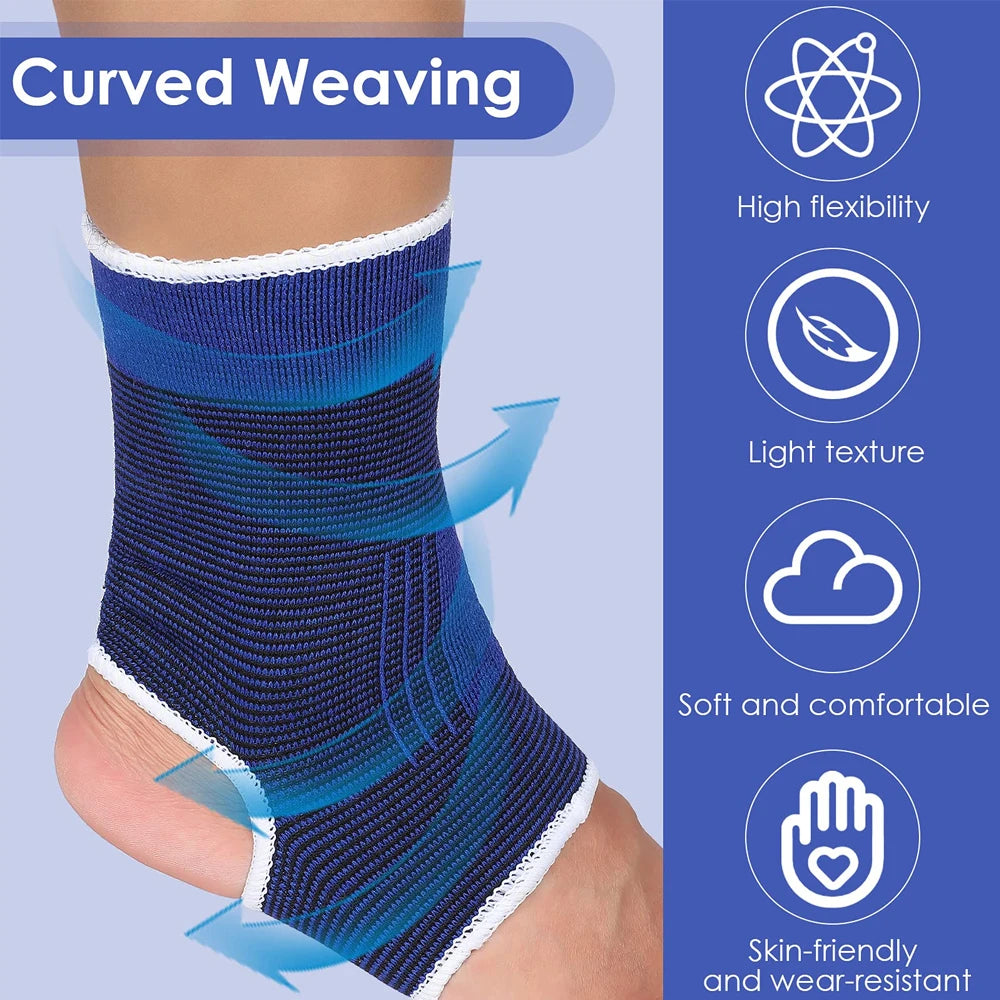 Super Soft Elastic Ankle Sleeve Open Heel Support Protection for Gym Running Foot Bandage Ankle Brace Guard Sport Fitness 1 Pair